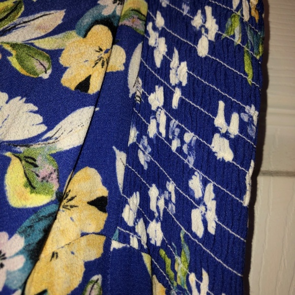 New Yumi Kim Blue Floral Sleeveless Maxi Dress with Side Slit High End Designer - Picture 6 of 7